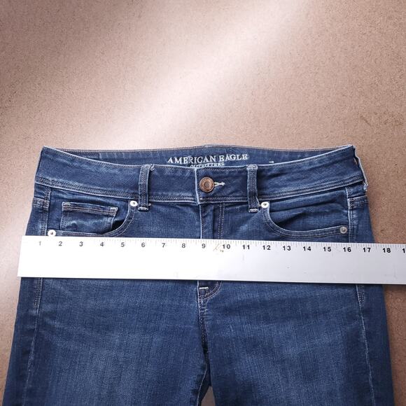 American Eagle Jeans Women 10L Dk Blue Kick Boot Classic Retro Casual Streetwear - Picture 5 of 13